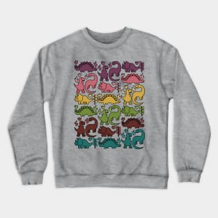 Jewel Tone Colorful Dinosaurs Crewneck Sweatshirt